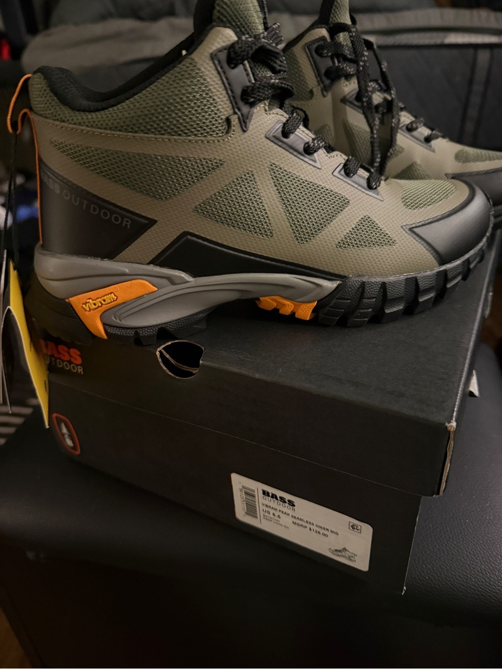 Bass outdoor women 6.5 Outdoor Hiking Shoes with Black & Orange Accents